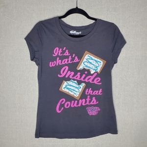 ♤ Kellogs Poptart Its What's Inside That Counts Brown T-Shirt Size Large